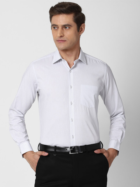 

Van Heusen Men White Striped Formal Shirt