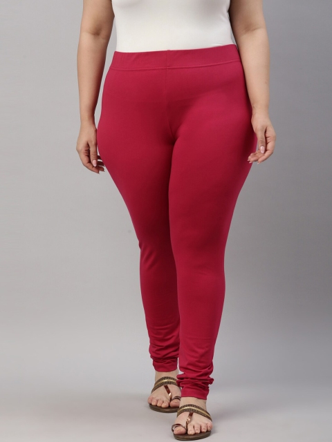 

Go Colors Fuchsia solid churidar-length leggings