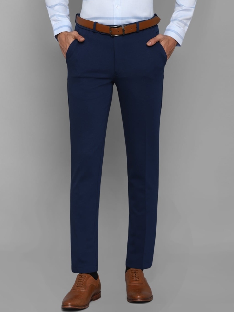 

Louis Philippe Men Navy Blue Textured Trousers