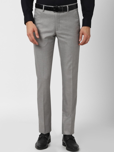 

Peter England Men Grey Slim Fit Trousers