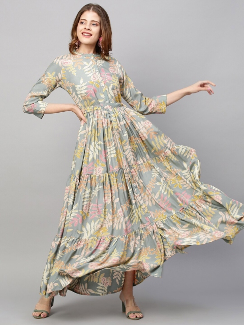 

FASHOR Green Floral Maxi Dress