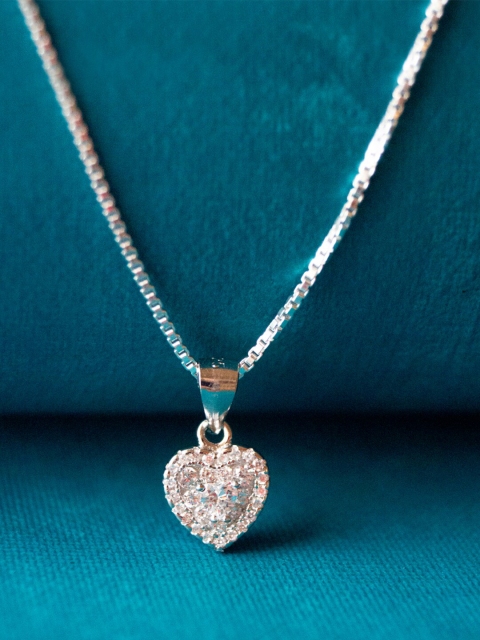 

MANNASH Silver-Toned & White Sterling Silver Rhodium-Plated Chain