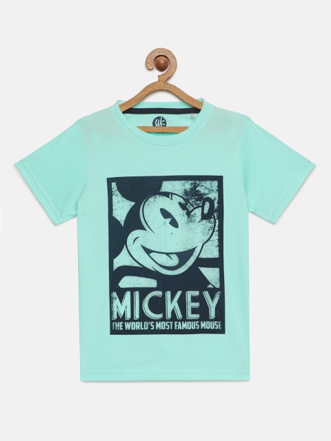 

YK Disney Boys Blue Mickey Mouse Printed Cotton T-shirt, Multi