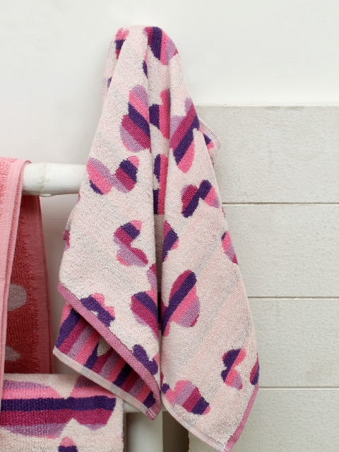 

AVI Living Kids Set Of 2 Pink & Purple Printed Pure Cotton 500 GSM Hand Towels