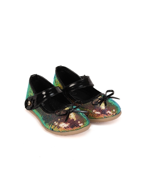 

Lil Lollipop Girls Black Open Toe Flats with Laser Cuts
