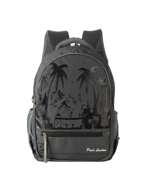 

PAUL LONDON Unisex Grey Backpack with Compression Straps