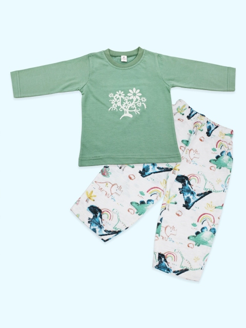 

Born Babies Unisex Kids Green Top with Pyjamas
