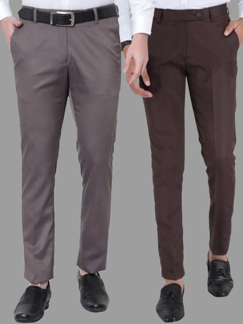 

Srey trends Men Brown Smart Slim Fit High-Rise Trousers