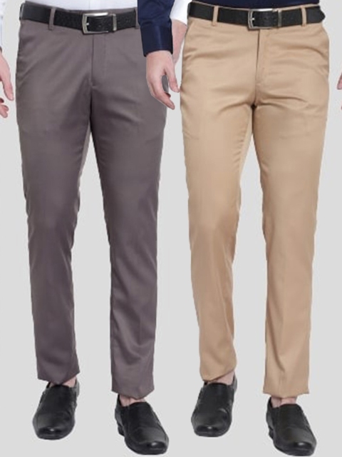 

Srey trends Men Brown Smart Slim Fit High-Rise Trousers