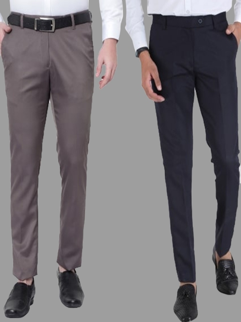 

Srey trends Men Brown Smart Slim Fit High-Rise Trousers