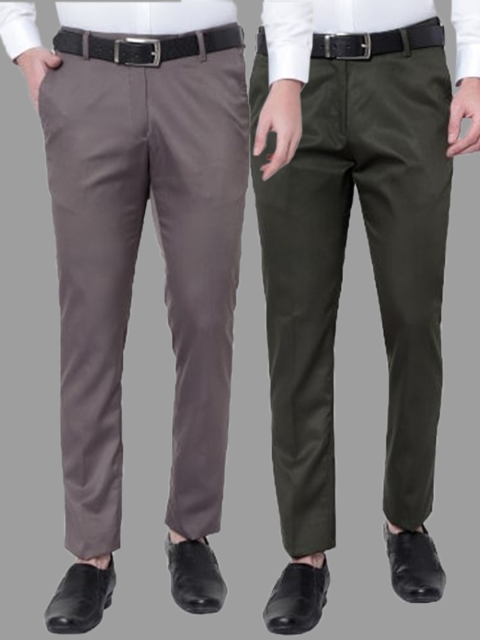 

Srey trends Men Brown Smart Slim Fit High-Rise Trousers