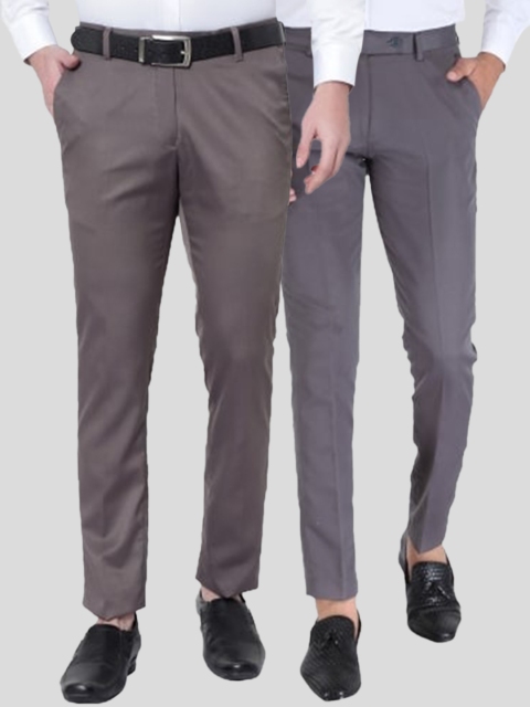 

Srey trends Men Brown Smart Slim Fit High-Rise Trousers