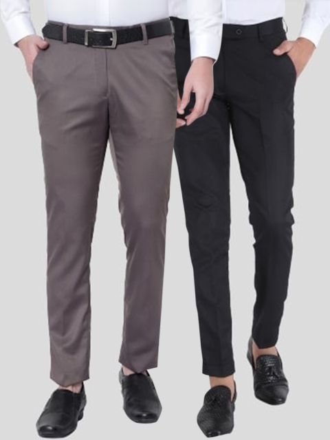 

Srey trends Men Brown Smart Slim Fit High-Rise Trousers