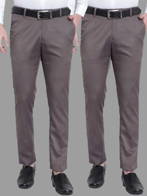 

Srey trends Men Brown Smart Slim Fit High-Rise Trousers