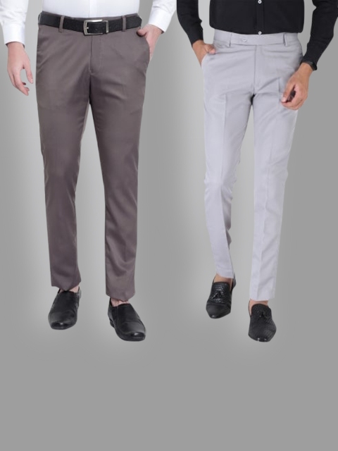 

Srey trends Men Brown Smart Slim Fit High-Rise Trousers