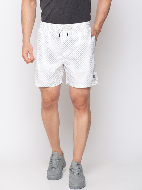 

Status Quo Men White Printed Sports Shorts