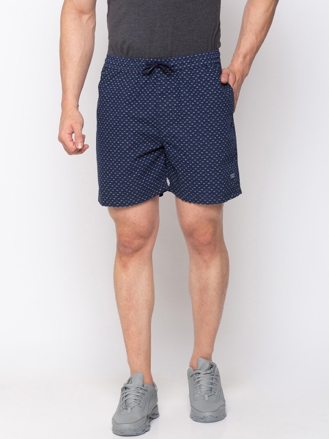 Status Quo Men Navy Blue Printed Sports Shorts