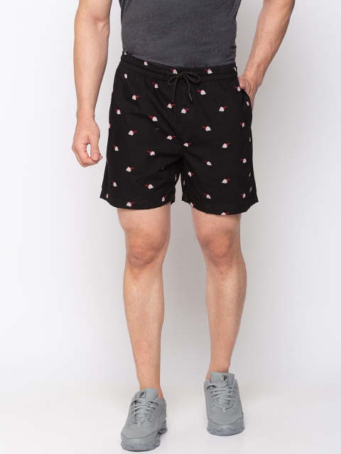 

Status Quo Men Black Printed Shorts
