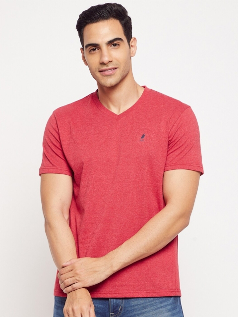 

HARBORNBAY Men Red High Neck T-shirt