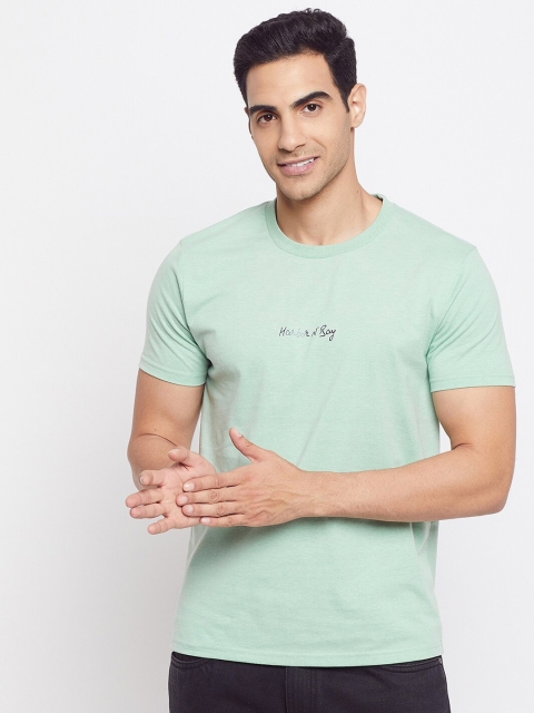 

HARBORNBAY Men Green Round Neck T-shirt