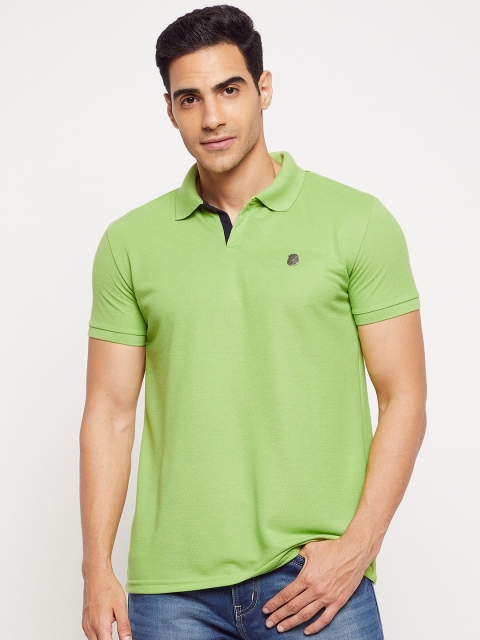 

HARBORNBAY Men Green Polo Collar T-shirt