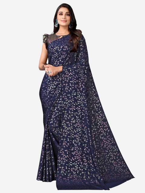 

Satrani Blue Printed Saree