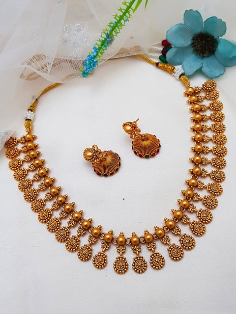 

GRIIHAM Gold-Plated & Stone-Studded Jewellery Set