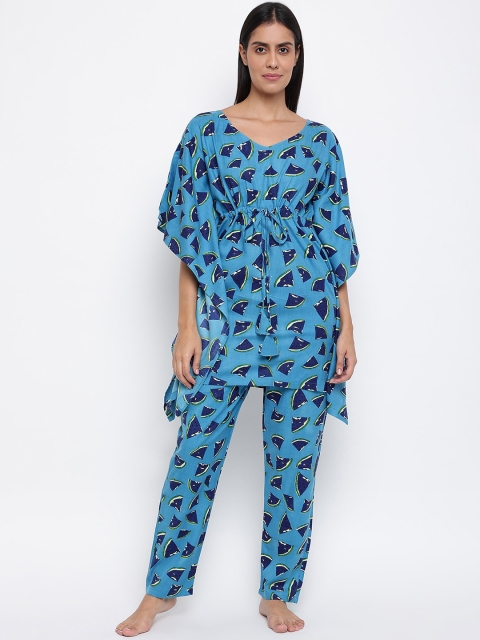 

Duchess Women Blue Printed Night suit