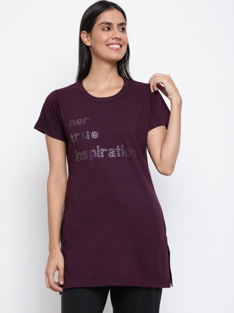 

Duchess Women Purple Printed Long Lounge Tshirts
