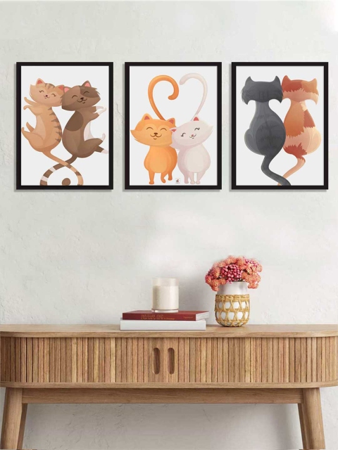 

Art Street Set Of 3 Biscuit Kitty Wall Art, Beige