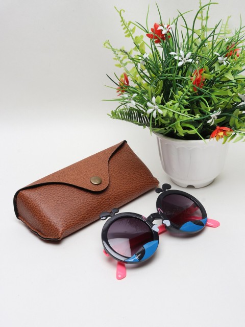 

FROGGY Unisex Kids Black Lens & Black Round Sunglasses with UV Protected Lens