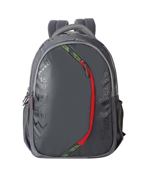 

PAUL LONDON Unisex Grey & Red Colourblocked Backpack