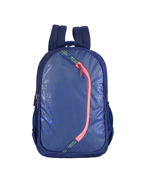 

PAUL LONDON Unisex Navy Blue & Pink Geometric Backpack