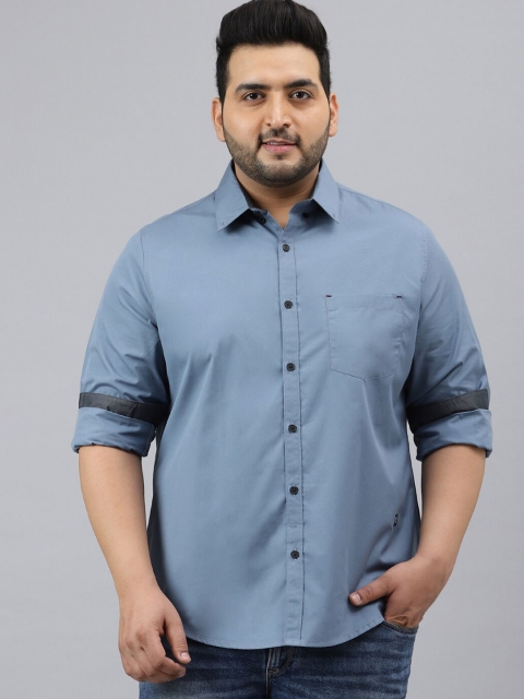 

Thomas Scott Plus Size Men Grey Casual Shirt