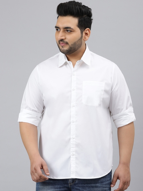 

Thomas Scott Plus Size Men White Casual Shirt