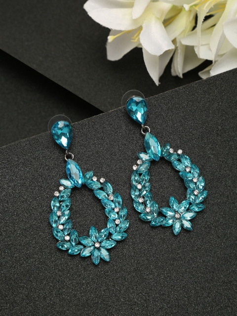 

YouBella Blue Contemporary Drop Earrings