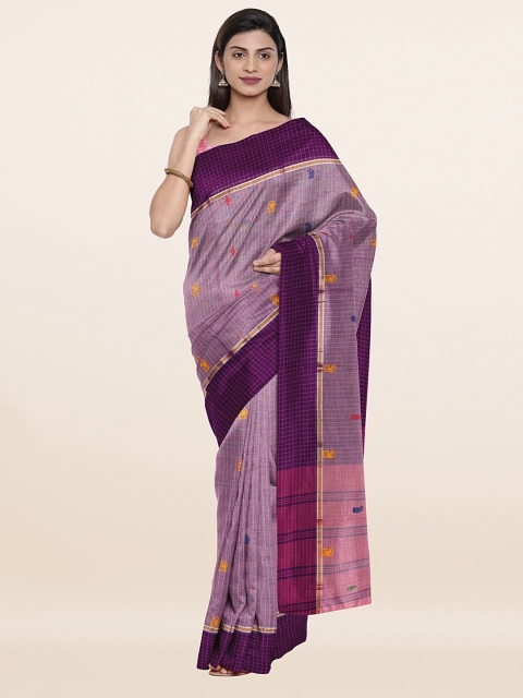 

Pothys Lavender & Yellow Woven Design Pure Cotton Saree