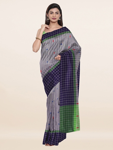 

Pothys Blue & Green Striped Pure Cotton Saree