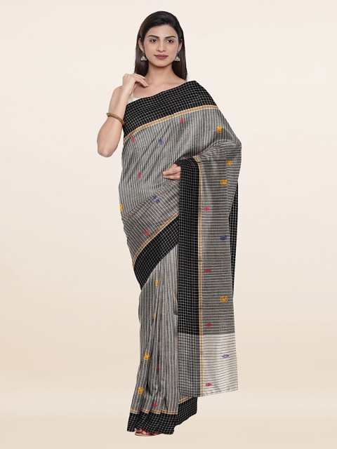 

Pothys Grey & Red Ethnic Motifs Pure Cotton Saree