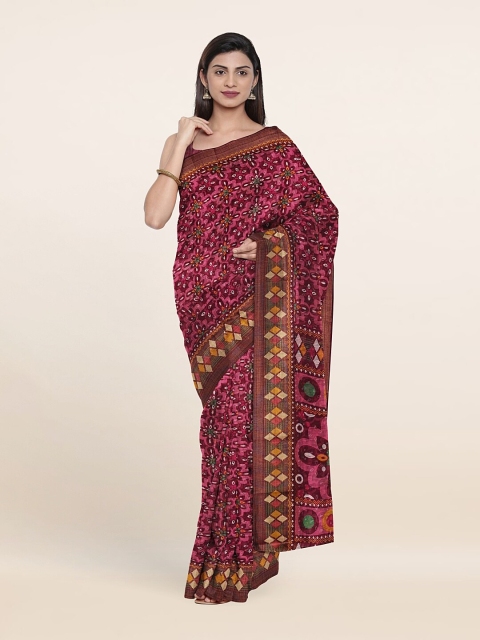

Pothys Pink & Green Printed Saree