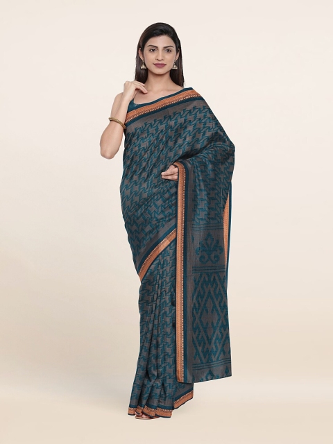 

Pothys Blue & Beige Woven Design Saree