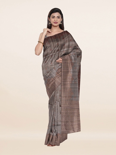 

Pothys Grey & Brown Woven Design Pure Cotton Saree
