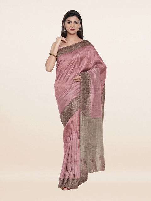 

Pothys Pink & Grey Woven Design Pure Cotton Saree