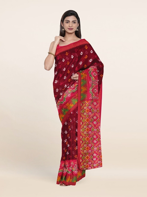 

Pothys Purple & Maroon Floral Printed Saree