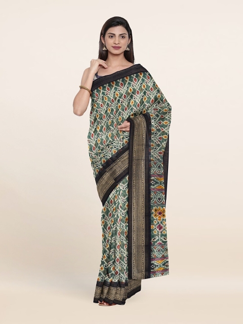 

Pothys Green & Black Floral Saree