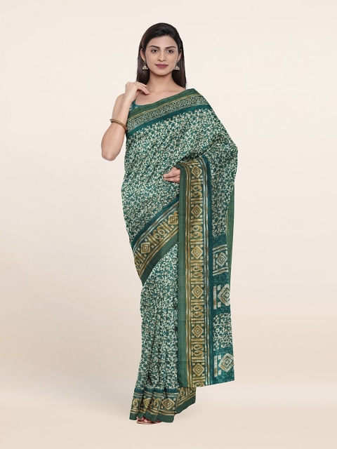 

Pothys Blue & Green Floral Saree