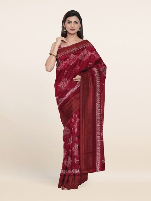 

Pothys Purple Floral Zari Saree