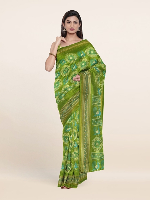 

Pothys Green & Blue Printed Saree