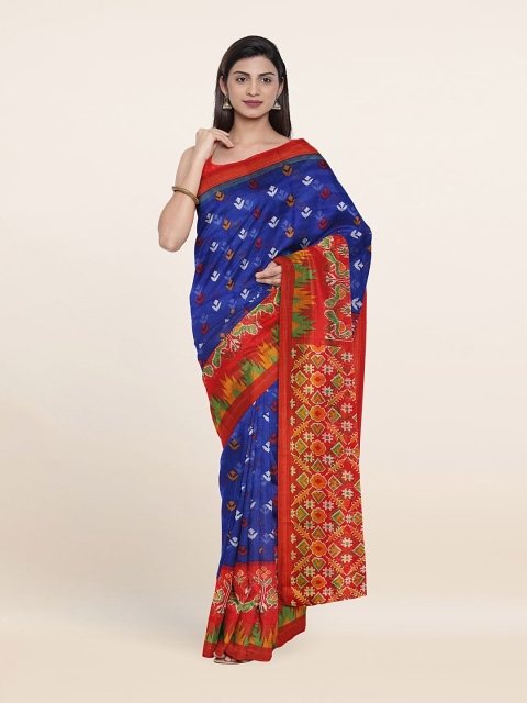 

Pothys Blue & Maroon Floral Saree