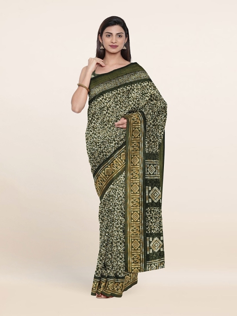 

Pothys Green & Green Floral Printed Saree
